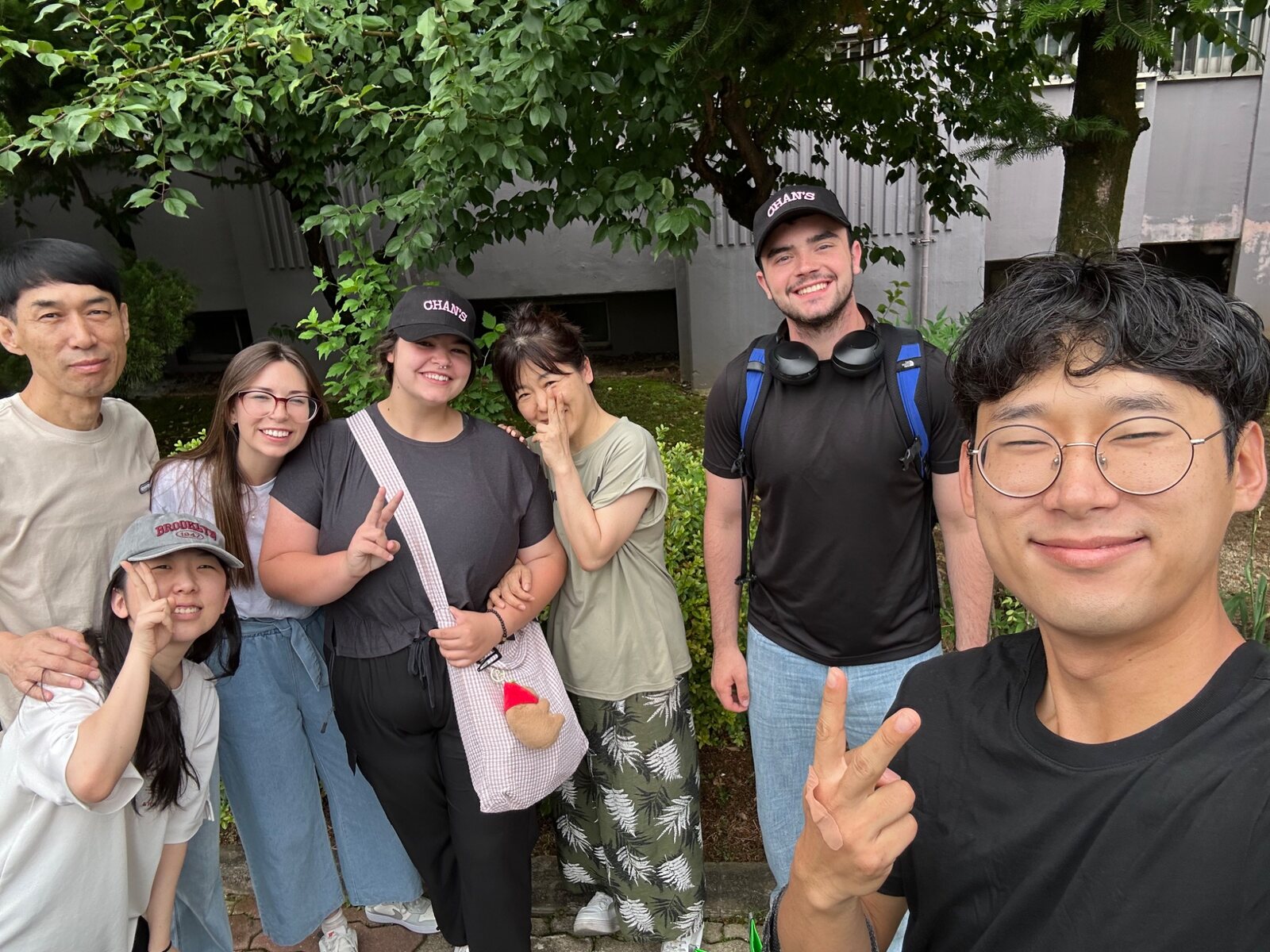 Lindsey with her husband, family, and friends in Korea